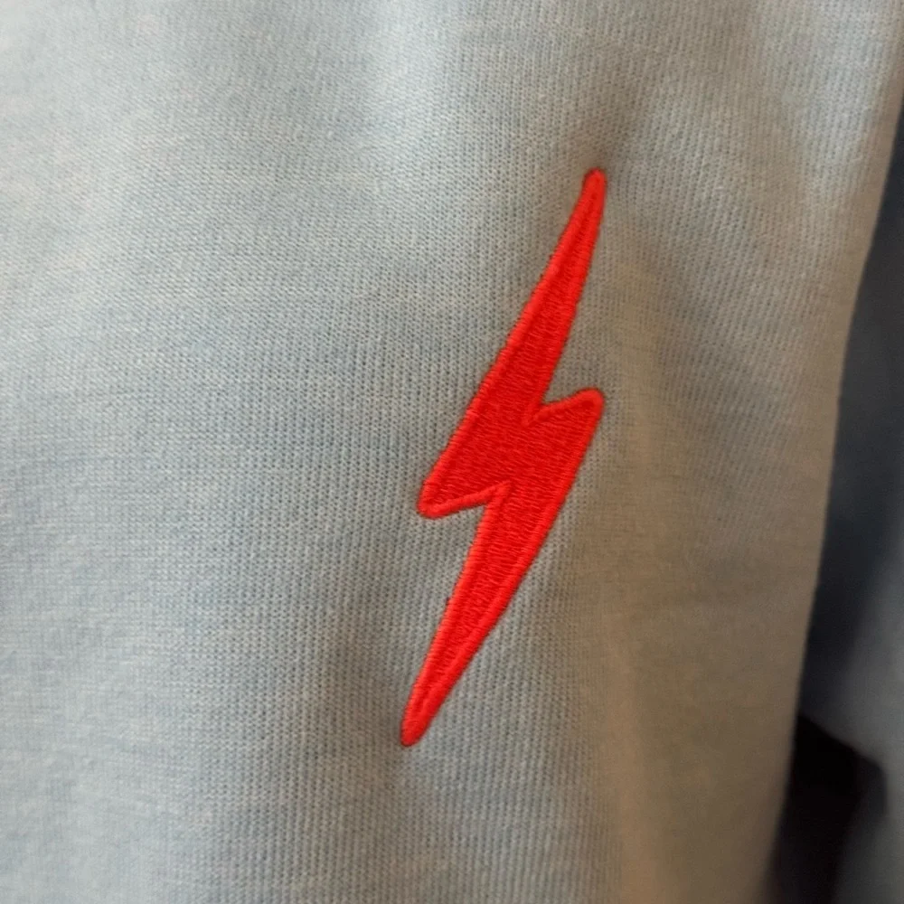 NWT AVIATOR NATION CREWNECK SWEATSHIRT NEON BOLT 5 STRIPES - Picture 14 of 14